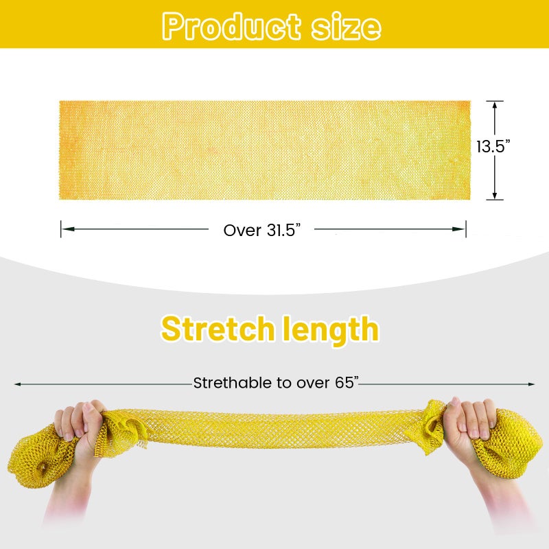 ZOCY African Net Sponge, Authentic Exfoliating Body Scrubber for Bath and Shower, Multiple Textures with Gentle Deep Exfoliating and Rich Lather for All Skins (Yellow) - Image 3